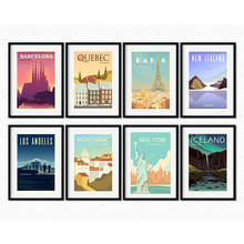 Póster de paisaje de viaje de París, Nueva York, Europa, ciudad mundial, impresiones de paisaje Vintage, arte de pared, pintura en lienzo, decoración del hogar para habitación 2024 - compra barato