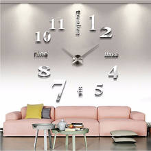 3D DIY Large Digital Wall Clock Modern Design Silent  Big Acrylic Mirror Self adhesive Wall Clock Sticker for Living Room Decor 2024 - buy cheap