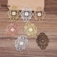 BoYuTe Wholesale (50 Pieces/Lot) 44*32MM Metal Brass Filigree Flower Findings Diy Hand Made Jewelry Materials 2024 - buy cheap