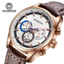 OCHSTIN 2019 Fashion Sport Watch Men Top Brand Luxury Chronograph Business Leather Quartz Wristwatch Gift Male relogio masculino 2024 - buy cheap