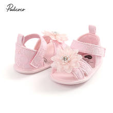 2020 1 Pair Children Kids Shoes Baby Girl Sandals Princess Pearls Flower Lace Closed Toe Summer Beach Sandals Flat 0-18M 2024 - buy cheap