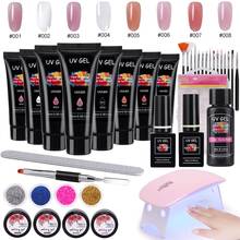 Extention Gel Set Nail Art French Nail Art Clear Camouflage Color Nail Tip Form Crystal UV Gel Slice Brush Nail Gel 2024 - buy cheap