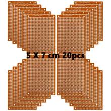 Placas de pwb compósitos de papel de cobre do perfboard 20 pces (5 cm x 7 cm) placa de pão universal única face placa de circuito impresso 2024 - compre barato