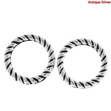 DoreenBeads-anillos de salto cerrados para fabricación de joyas, patrón de rayas de Color plateado antiguo, círculos de 8mm de diámetro, 1000 Uds. 2024 - compra barato