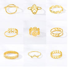 Женское кольцо с геометрическим узором, регулируемое кольцо из нержавеющей стали, подарок на день рождения, 2019 2024 - купить недорого