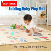 Babyinner-tapete infantil dobrável, conjunto de 200x180x2cm para brincadeira, piso de espuma engrossado, quebra-cabeças, antiderrapante 2024 - compre barato