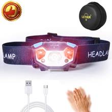 Q5 LED Headlight Mini flashlight lantern USB Rechargeable powerful Head lamp Gesture Sensor Waterproof head torch for Camping 2024 - buy cheap