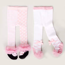 Cute Autumn Baby Tights Cotton Lace Bow Newborn Baby Girl Tights Clothes Winter Kids Pantyhose 0-24M 2024 - купить недорого