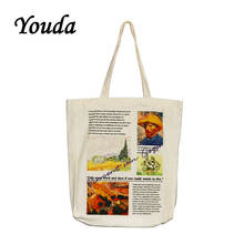 Youda-Bolso de lona con estampado Original Retro para mujer, bolsa de compras de gran capacidad, clásica, color verde 2024 - compra barato