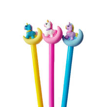 Bolígrafo Kawaii de unicornio para estudiantes, pluma de Gel de Color caramelo, Luna, suministros escolares de oficina, papelería 2024 - compra barato