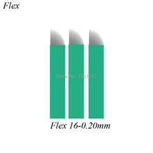 Lamina 16 Flex Agulha Tebori Microblading 0.20mm Green microblading needles blades Lamina Agulha Sobrancelha Tebori Microblade 2024 - buy cheap