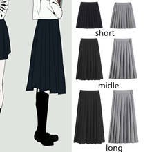 41/63/75cm Women Summer A-line Pleated Skirt Japanese High School Cute Preppy Style High Waist Plus Size Uniform Skirt 2024 - buy cheap