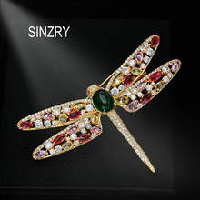 SINZRY hot cubic zircon dazzling dragonfly brooches pin lady Korean stylish trendy jewelry accessory 2024 - buy cheap