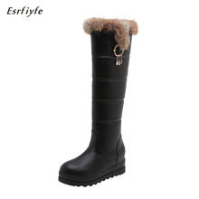 ESRFIYFE 2020 New Female Warm Long Boots Party Shoes Woman Winter Women Over The Knee Boots High Quality Pu Leather Snow Boots 2024 - buy cheap