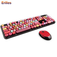 Fashion Pink Keyboard and Mouse Computer PC Accessories 2.4G Wireless Keyboards Waterproof Office Gaming Optical Mouse 1600dpi 2024 - buy cheap