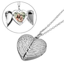 Heart Sublimation Blank Angel Wing Necklace Customized Photo Printable MDF Pendant Memorial Gift 2024 - buy cheap