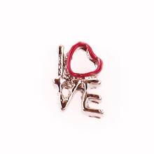 20pcs/lot Red heart LOVE floating charms for living memory glass floating locket charms DIY jewelry 2024 - buy cheap