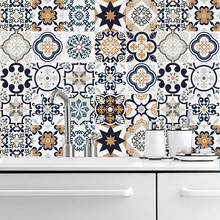 Pegatina de pared de azulejos de Marruecos, pegatinas de azulejos autoadhesivas para la decoración del Panel de la cocina, decoración impermeable de muebles de baño 2024 - compra barato