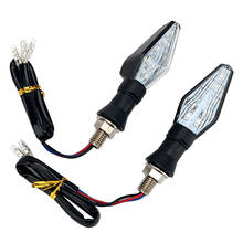 Leepee pisca-pisca azul e âmbar para motocicleta, luzes led de seta, 1 par com 12 leds de cor dupla