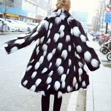 2020 New Winter Fashion Women Faux fur Coat Fox Fur Jacket Long Black Lapel Long Sleeve Warm Overcoat Female Harajuku Streetwear 2024 - buy cheap