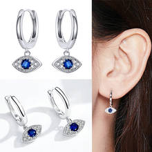 Blue Eyes Earrings BISAER 925 Sterling Silver Lucky Zircon Eyes Stud Earrings For Women Sterling Silver Jewelry EFE274 2024 - buy cheap