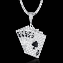 Ожерелье мужское с кулоном, в стиле хип-хоп, с цирконом, 100% 2024 - купить недорого