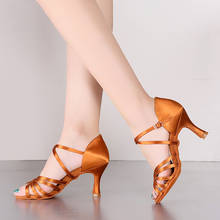 BDS-zapatos de baile de salón Latino para mujer, calzado de seda satinada con tacón, estilo latino, gran oferta 2024 - compra barato