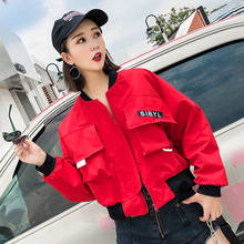 2022 New Spring Loose All-match Tooling Baseball Uniform Thickened Jacket Women Red Short Outerwear Coat Women's Fashion Clothes 2024 - buy cheap