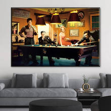 Pintura de tela de filme clássica moderna, estrelas famosas, cartazes de bilhar, impressões, imagens de arte de parede para sala, decoração de casa 2024 - compre barato