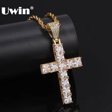 UWIN Baguette Solid Cross Necklace Pendant With Free Chain Fashion Hiphop Cubic Zirconia Jewelry Drop shipping/Wholesale 2024 - buy cheap