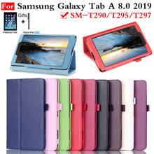Funda protectora inteligente de cuero para tableta Samsung Galaxy Tab A 8,0, carcasa con tapa y soporte de 8 ", T290, T295, T297, 2019 SM-T290 2024 - compra barato