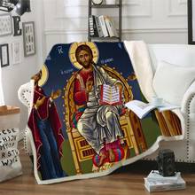 Newest Traditional Religion of Jesus Pattern 3D Printed Plush Blanket for Beds Warm Soft Bedspread Sherpa Fleece Throw Blankets 2024 - buy cheap