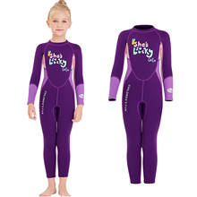 Неопреновые гидрокостюмы 2,5 мм, костюм для дайвинга для девочек, теплый купальник с длинным рукавом, пляжный купальный костюм для серфинга, купальник 2024 - купить недорого