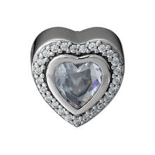 Подходят для браслетов Pandora браслет 925 стерлингового серебра сверкающий любви обереги прозрачными камнями для женщин бусины DIY ювелирных изделий Berloques 2024 - купить недорого