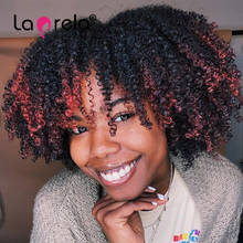 Peruca de cabelo humano encaracolado na máquina, peruca 250 de densidade, cabelo encaracolado, vermelho, grosso, afro, com franja 2024 - compre barato