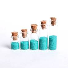 Mini botellas de vidrio, tapones de corcho delicados, botellas de deseos en miniatura DIY, 10 piezas, 0,5/1/1, 5/2/2, 5/4/5ml 2024 - compra barato
