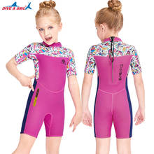 One Piece Neoprene Wetsuit Long Sleeve Swimming Snorkeling Surfing Suit Swimsuit Children'S Short Sleeve Shorts 2.5mm Wetsuit 2024 - buy cheap