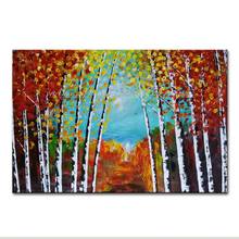 Arthyx Rich Texture Trees Landscape Oil Painting On Canvas Handmade Modern Abstract Wall Picture For Living Room Home Decoration 2024 - buy cheap