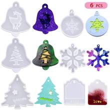 New Christmas Tree Resin Epoxy Mould Snowflake Elk Silicone Mold DIY Pendant Bag Decoration UV Resin Mold For Jewelry Making 2024 - buy cheap