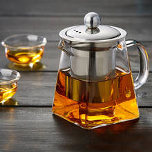 TENSKE Heat Resistant Kung Fu Glass Teapot with Strainer Filter Infuser Tea Pot 350ml Thickening Square Loose Leaf Flower Teapot 2024 - buy cheap