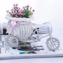 hot White Flower Basket Container Flower Plant Home Vase Wedding Bike Basket Tricycle Basket Container Home Weddding Decoration 2024 - buy cheap