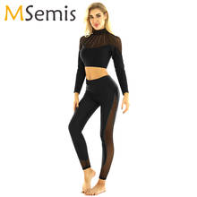 Women fitness leggings Yoga Pants dancewear High Waist Mesh Splice Side with Shiny Rhinestones Leggings Skinny Dance Workout 2024 - buy cheap