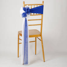 50 pacotes branco azul vermelho roxo musselina arco gravata cadeira faixa para cerimônia de casamento evento natal ano novo festa decoração 2024 - compre barato