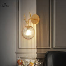 Tiooka Cute Animal Shape Glass-Wall-Lamp AC85-265V Bedding Room Living Room Corridor Child room Antlers Metal Indoor Wall Light 2024 - buy cheap