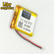 1.25MM 2pin connector 3.7V 482833 500mah Rechargeable lipo battery solar li ion polymer lithium battery e-books GPS PDA 2024 - buy cheap