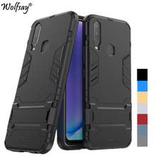 Capa protetora para vivo u3x, capa de silicone à prova de choque com suporte híbrido, vivo u3x, y15 u10 y17 y3 2024 - compre barato