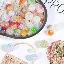 10pcs/lot White/Mix Colors Crackle Round Acrylic Beads Spacer Ball Beads Arts Crafts For Jewelry Making DIY Bracelet Necklace 2024 - buy cheap