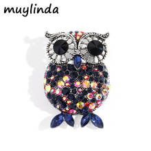 Muylinda Owl Brooch Pin Rhinesone Bird Animal Pins And Brooches Jewelry Banquet Clothes Scarf Clip Accessories 2024 - buy cheap
