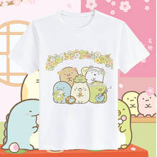 2021 novo anime sumikko gurashi algodão t camisa das mulheres estudante dos desenhos animados camisas o pescoço manga curta t-shirts roupas de verão 2024 - compre barato
