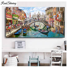 Large Diy Diamond Painting Water City Natural Scenery Full square round drill 5d Diamond Embroidery mosaic home art F184 2024 - buy cheap